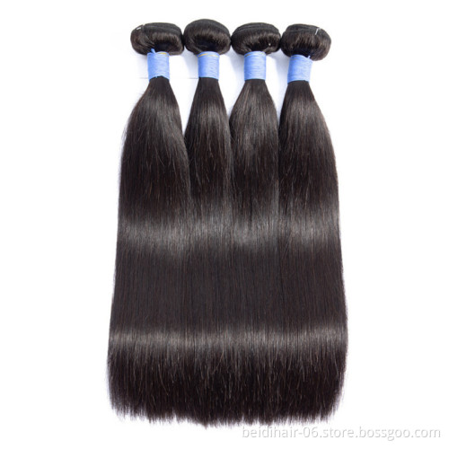 Straight human hair bundles virgin hair with closure lace frontals vendors mink brazilian peruvian weave free shipping